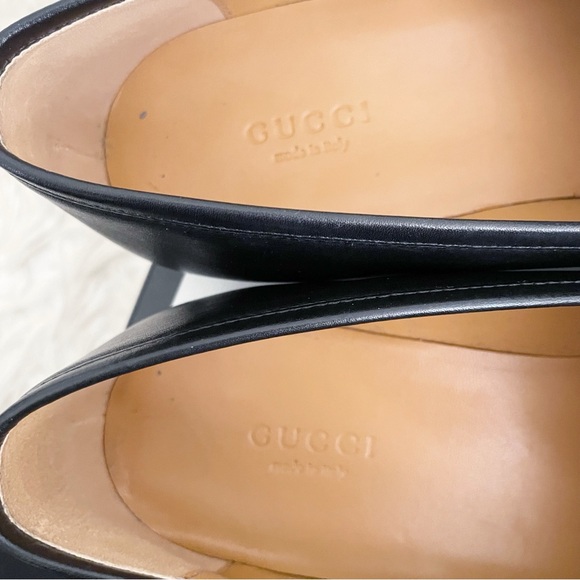 Gucci Jordaan Horsebit Leather Loafer Black Gold size 39.5 - Picture 3 of 9